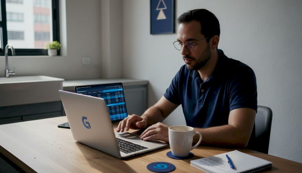 Persona comprobando los pagos de un casino online desde su portátil